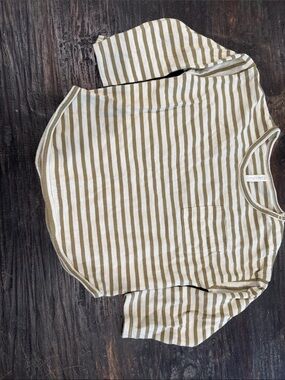 Rylee + cru stripe T shirt dark khaki